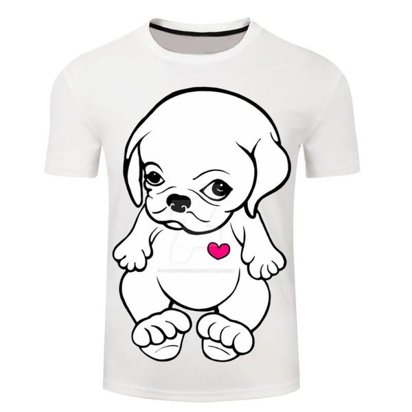

men's t-shirts 2021 3d printed cute dog fashion kids boy girl t shirt casual summer men women children cartoon t-shirt tees, White;black