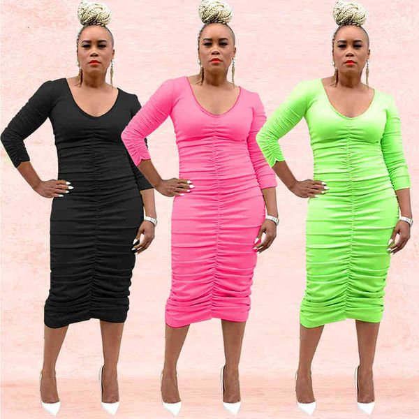 

casual dresses fall / winter 2022 women's v-neck dr's h3287, Black;gray