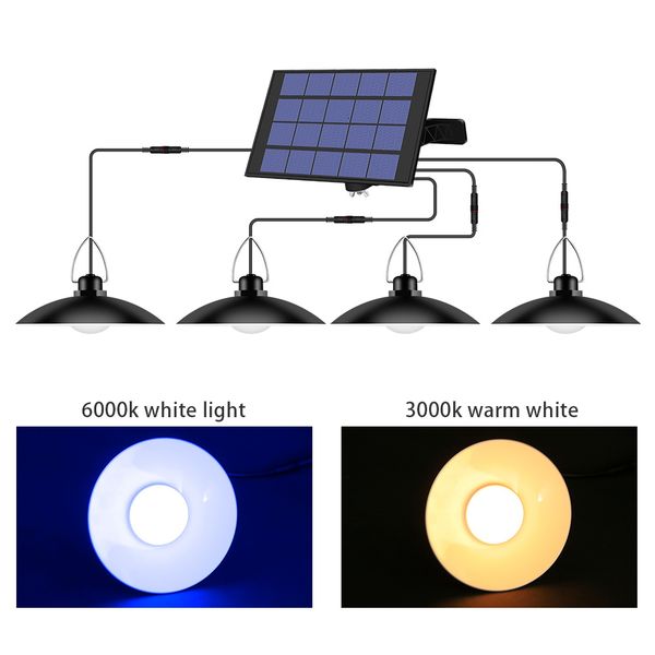 

2021 new ip65 proof dwaterproof water 1/2/3/4 head light pendant in the air inner solar with handle suitable for courtyard camp lamp ae