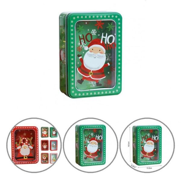 

gift wrap tinplate useful cartoon snowmen packaging lightweight cookies tin large capacity for birthday