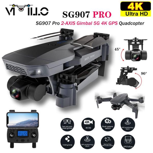 

vimillo new sg907 pro 5g wifi gps drone with 4k hd camera one key return auto follow flight rc quadcopter with camera vs sg907