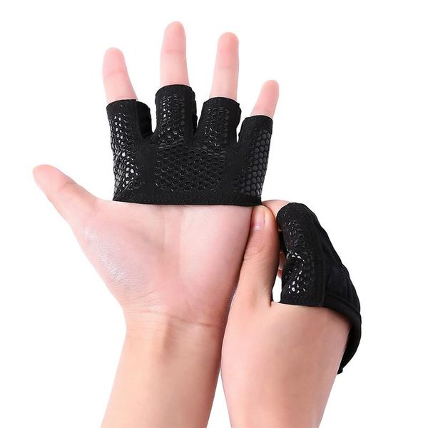 

cycling gloves women gym fitness half finger crossfit workout glove weight lifting hand protector yoga exercise, Black