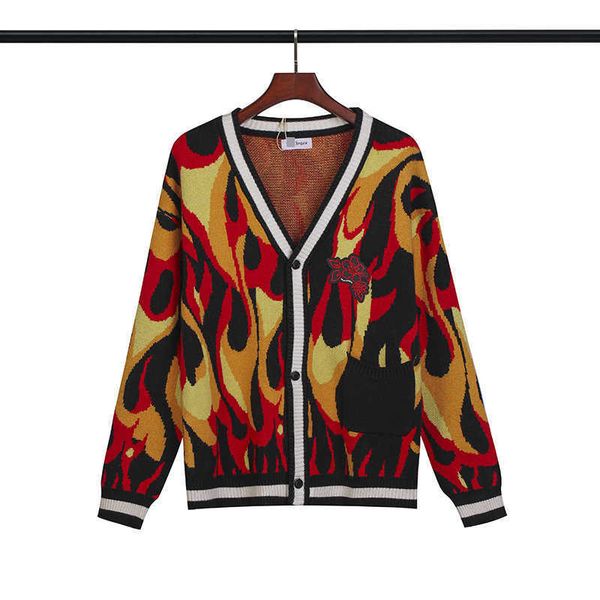 

angel pa/lm pa bear badge flame cardigan sweater uluc, White;black