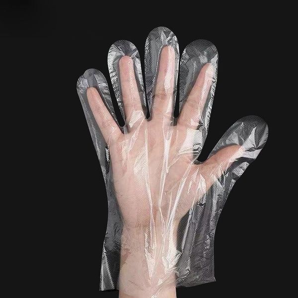 

disposable gloves 10000pcs/carton hole header available premium food safety transparent hand pe plastic