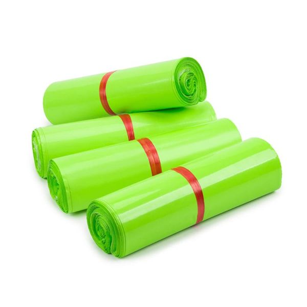 

storage bags 1000pcs fruit green postal self adhesive bag express mailer pouches glue seal courier mailing goods gifts packaging