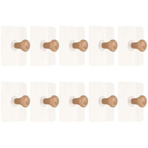

hooks & rails 10pcs/pack office bags storage heavy duty transparent waterproof wall drill self adhesive bathroom kitchen nordic