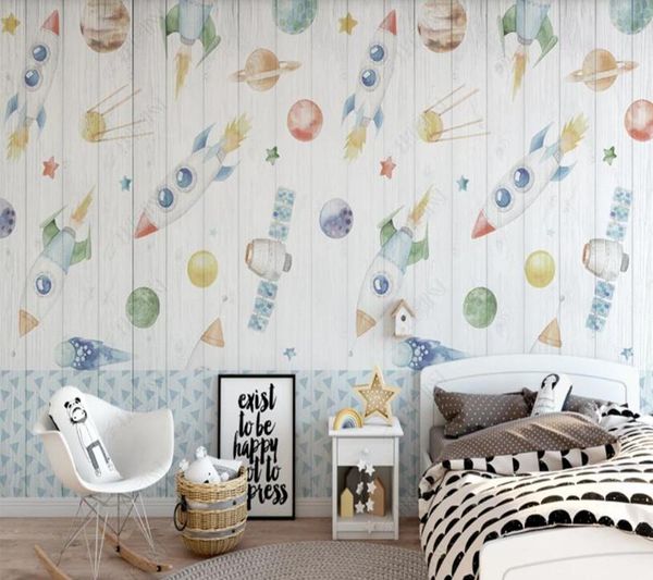 

wallpapers papel de parede cartoon rocket board children's room wallpaper mural,living home decor