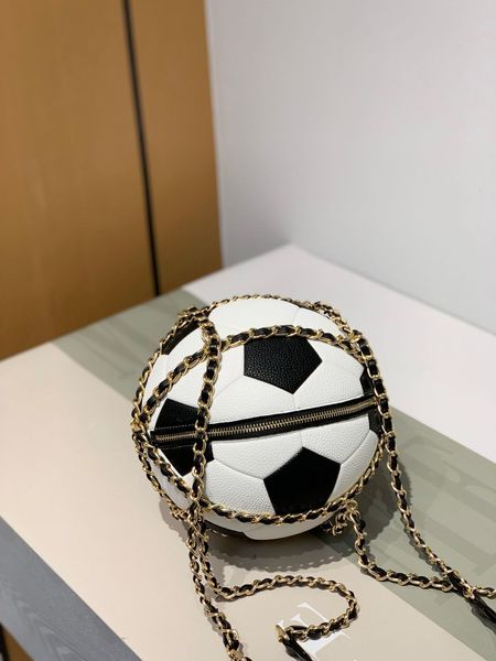 

handbag 2021 street fashion chain football one shoulder double bag for women, Black;red