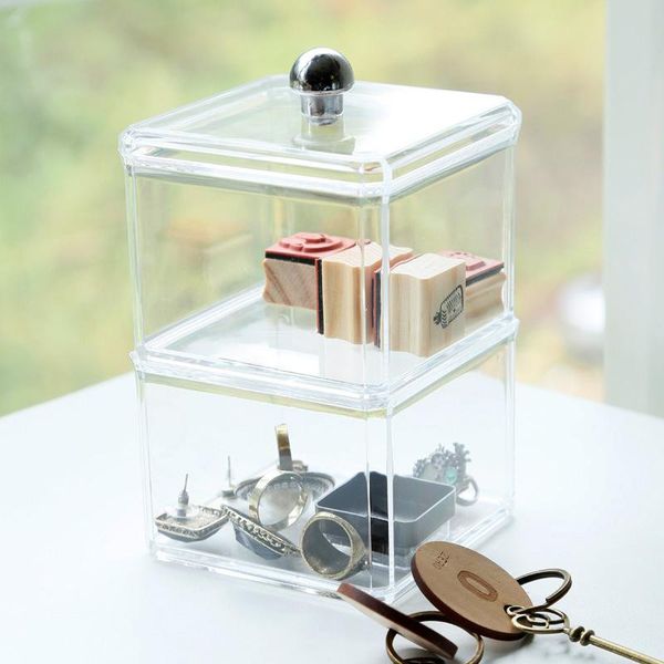 

storage boxes & bins double box european fashion white pp plastic dressing desktransparent large care