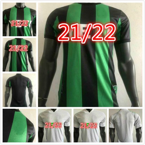 

2021 austin player version fc soccer jerseys inaugural mls 21 22 bold home black road white dario conca kleber baez football shirts uniforms, Black;yellow