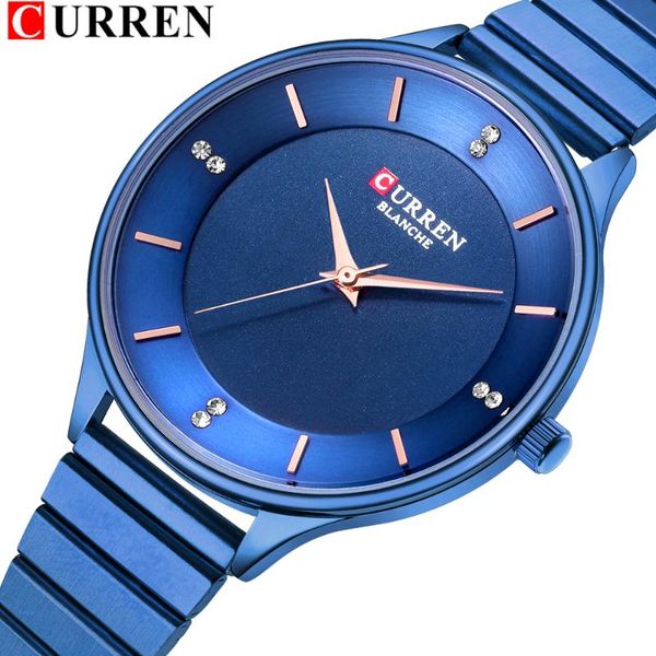 

wristwatches elegant women watches curren quartz stainless steel wrist watch ladies fashion diamond femal clock relogio feminino 9041, Slivery;brown