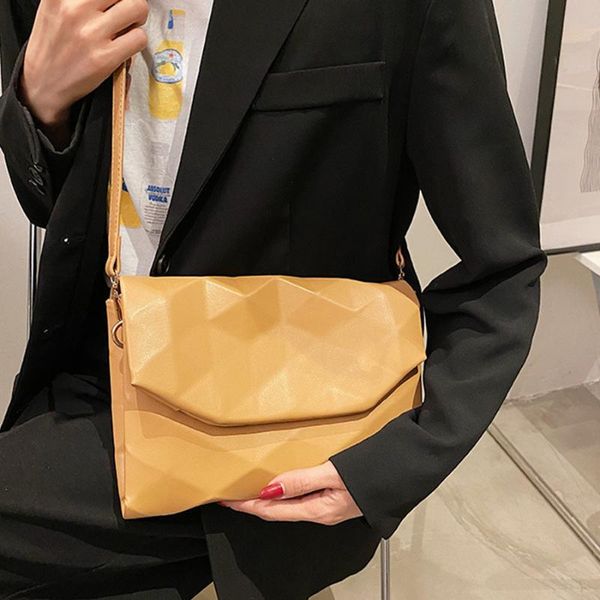 

evening bags fashion lingge tote women shoulder bag pu leather small women's messenger crossbody solid color flip purse