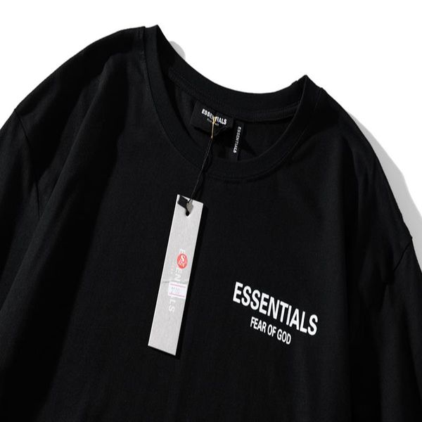 

2021 ffog tee fear god p t-shirt boxy off t-shirt oversize women essentials men high cotton quality t-shirt immck, Black