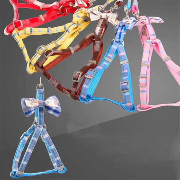 

dog collars & leashes cat collar harness leash adjustable nylon pet traction rope kitten puppy halter vest outdoor walking belt