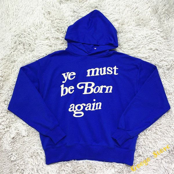 

men's hoodies & sweatshirts foam-stained sweatshirt 3d, for men and women 1:1 large kanye west blue dimension, hooded sweater, Black