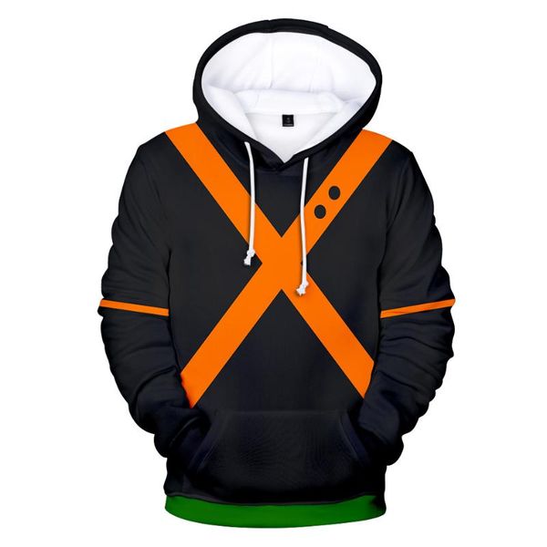 

men's hoodies & sweatshirts fashion my hero academia bakugou katsuki 3d gedruckt casual hooded school uniform harajuku tracksuit, Black