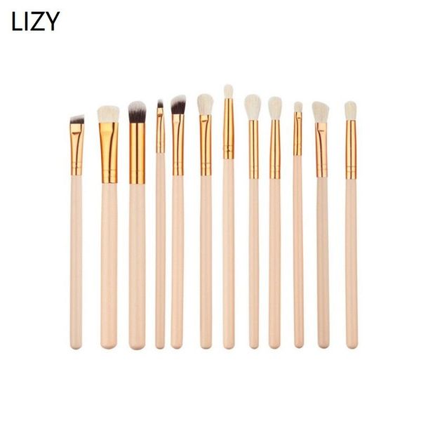 

makeup brushes lizy 12pcs eye shadow blending wood handle eyelash cosmetic beauty tools eyebrow eyeliner set professional
