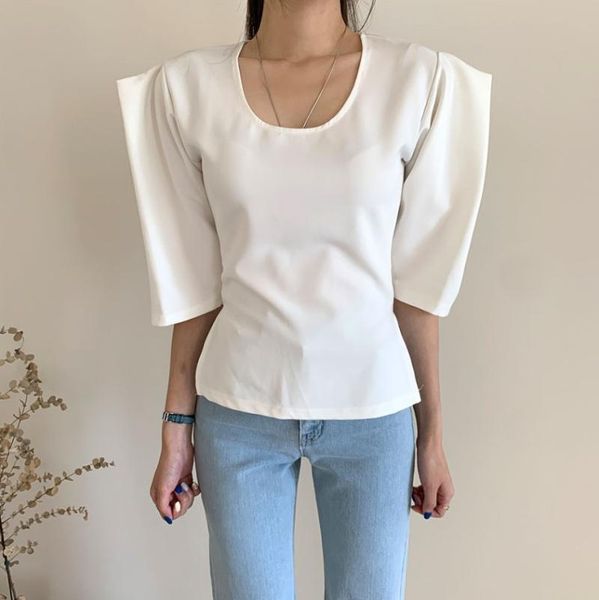 

women's t-shirt 2021 summer t shirt women elasticity oversized woman clothes female short sleeve tube knit canale, White