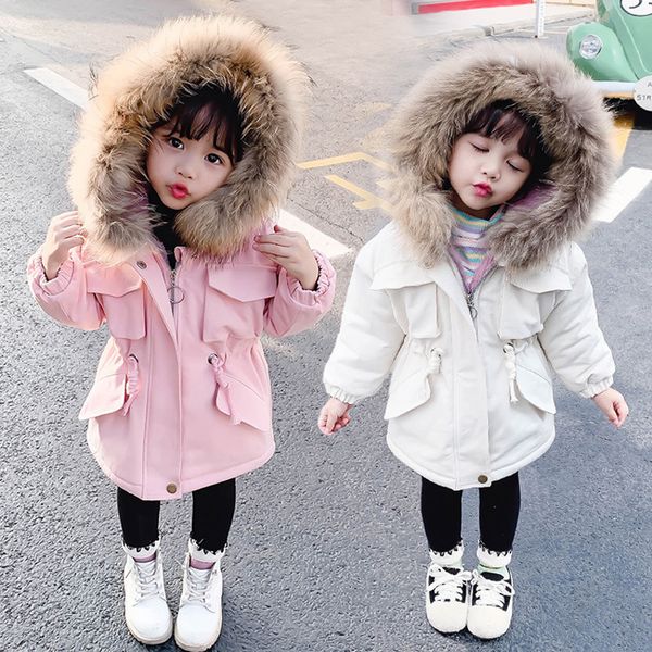 

2021 new cold winter baby girl outerwear to child girls clothes down cotton coats children cloth parkas m51g, Blue;gray