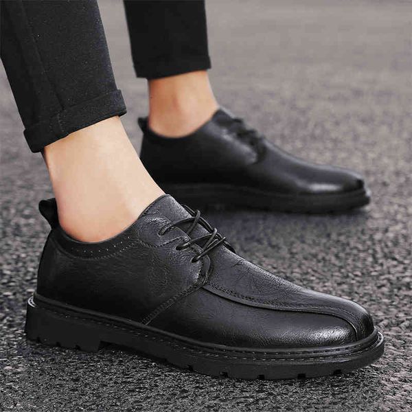 

dress shoes men formal shoes lace-up oxford 2021 men dress wedding leather fashion office tqoy, Black
