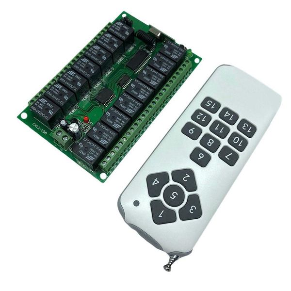 

smart home control 12v 15-channel 433mhz wireless remote switch industrial aeromodelling led motor receiver
