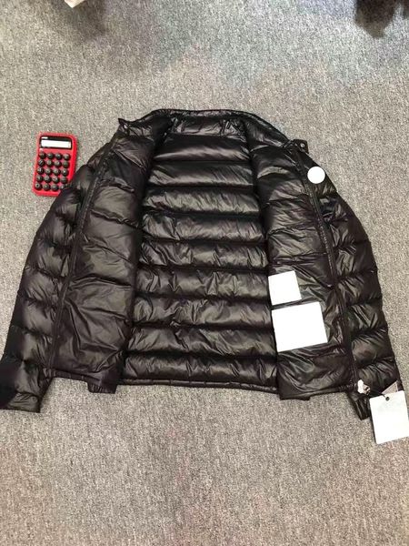 

monclair luxury french men's down jacket maya france brand designer stand-up collar zipper coat, Black