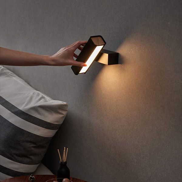 

wall lamp nordic bedroom bedside post-modern minimalist designer living room decoration creative rotating la