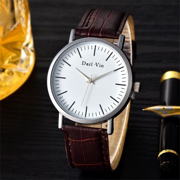 

wristwatches men's automatic mechanical wristwatch fashion energy reserve waterproof classic quartz watches leather belt minimalist clo, Slivery;brown