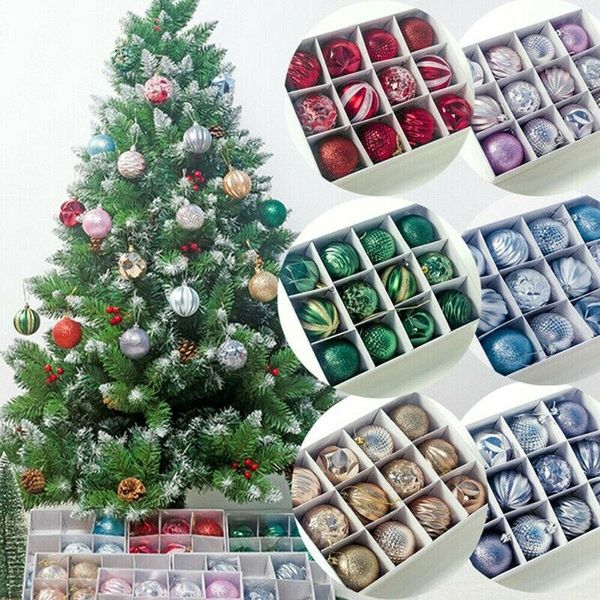 

party decoration 12pcs/set 6cm christmas tree ball baubles xmas hanging ornament home decor gifts