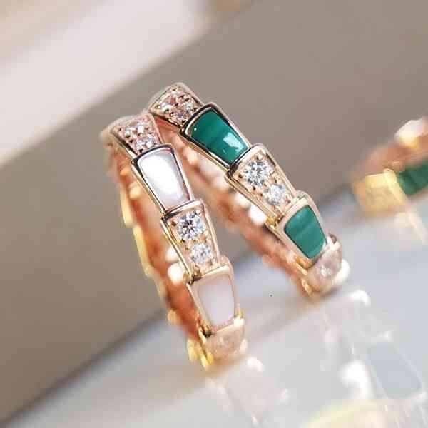 

band rings finger baojia snake bone female 925 sterling silver plated 18k wide white fritillaria red agate grey