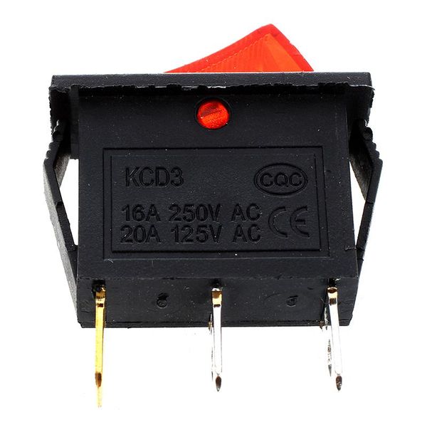 

smart home control 10 pcs 3 pin spst red neon light on/off rocker switch ac 250v/10a 125v/15a
