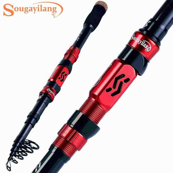 

sougayilang fishing rod 1.8-3.0m portable spinning pole ultra-light carbon fiber trout outdoor sport fishing tackle