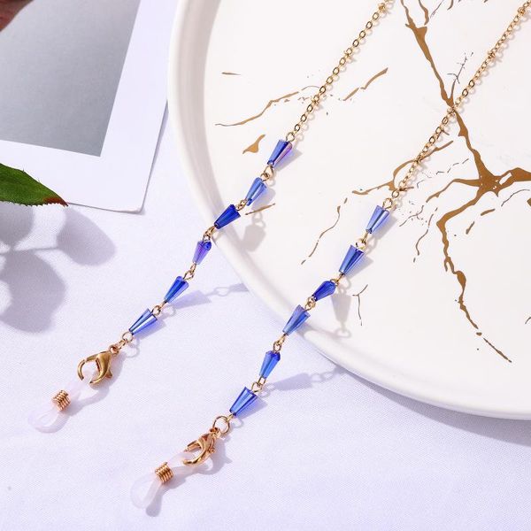 

sunglasses frames fashion neck strap rope glasses chain rhinestone women girls eyeglass holder eyewear decoration accessories, Silver