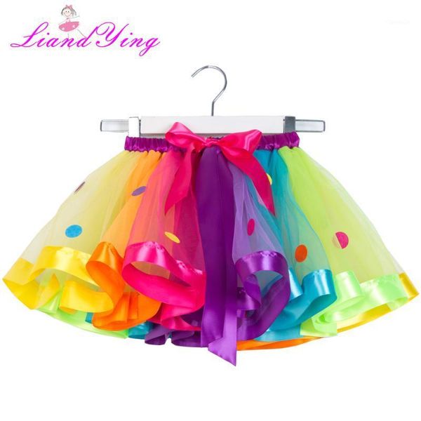 

handmade fluffy kids girls tutu skirt rainbow baby tulle polka dot birthday party tutus pettiskirts skirts, Blue