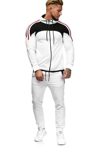 

men's sports shirt 2-piece set, zipper jacket + pants, hooded sweatshirt, jogging sportswear, large 5xl, Gray