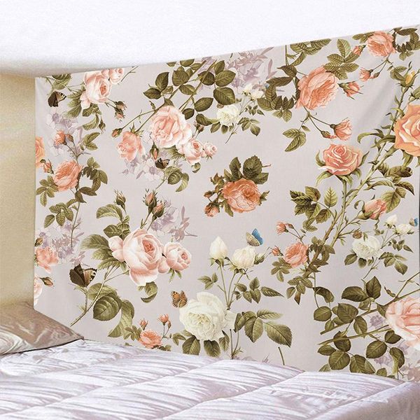 Wandteppiche Schmetterling Tapisserie Ästhetische Blume Home Room Decor Natur Pflanze Schlafzimmer Kopfteile Wandbehang Tapiz