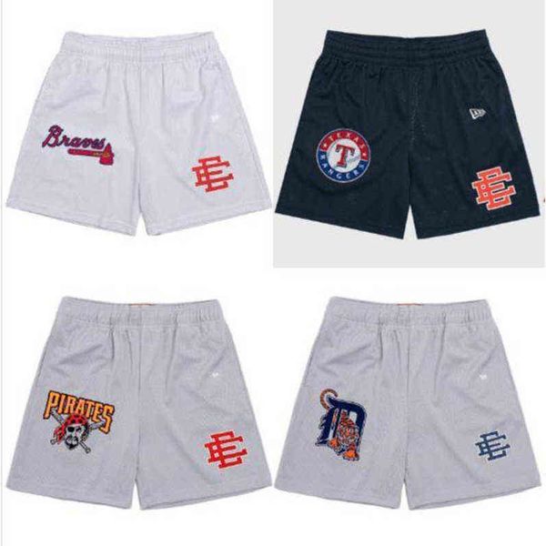 

eric emanuel brand ee basic short men's fitness shorts women beach pants sports mesh breathable casual star fashion basketball football, White;black