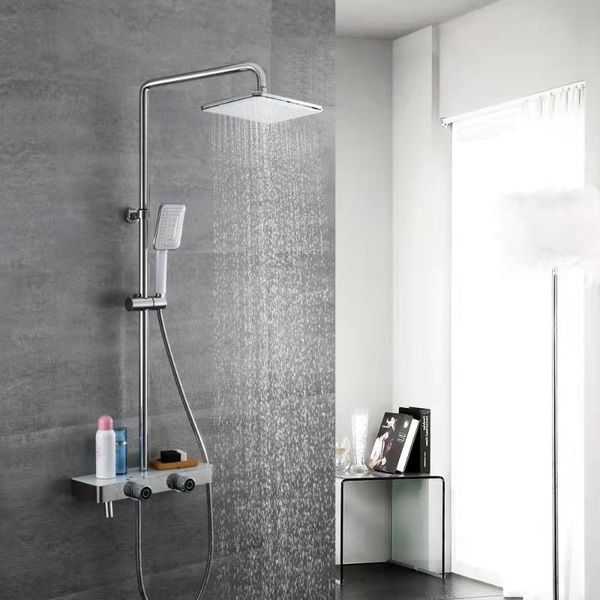 

bathroom shower sets surface mounted head with shelf, multifunctional and cold set, faucet