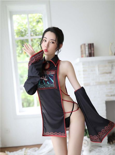 

goddess costumes lingerie role play temptation zombie uniform chest passion set multiple absolute charm, Black