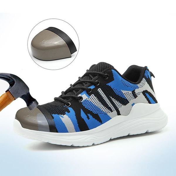 

boots air mesh work safety men anti-piercing indestructible shoes puncture-proof sneaker steel toe drop, Black