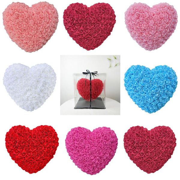 

decorative flowers & wreaths drop 25cm roses artificial flower heart wall wedding decoration rose valentine's day gift soap foam hear