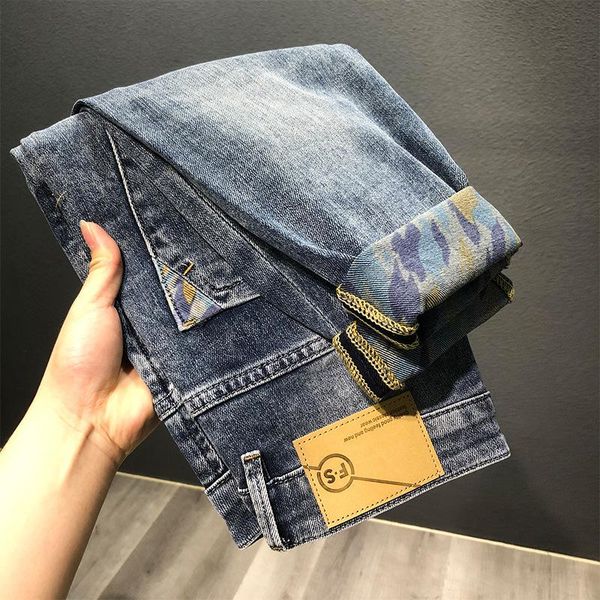 

men's jeans 2021 arrival casual slim elastic men pencil pants,skinny streetwear vintage, Blue