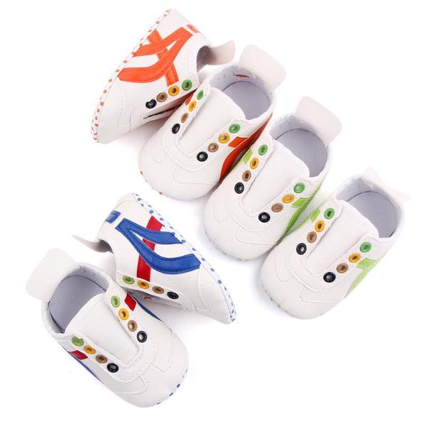 

first walkers toddler baby kids boys girls soft crib shoes faux leather sneakers anti-slip trainers
