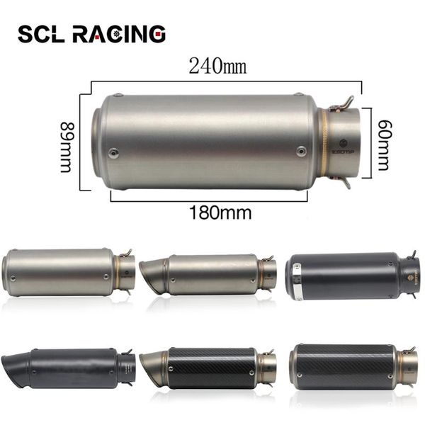 

exhaust pipe alconstar motorcycle motorbike 51mm 61mm carbon fiber muffler sc gp escape mufflers for z750 r1 r6 s1000rr