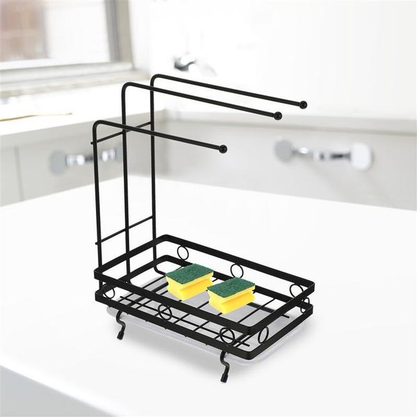 

kitchen storage & organization carbon steel deskand wall-mounted dual-purpose dishcloth sponge rag rack