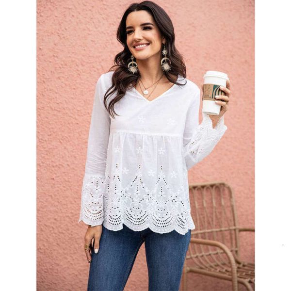 

cut fashion out new lace patchwork style chiffon long sleeve v-neck printed t-shirt, Black;gray