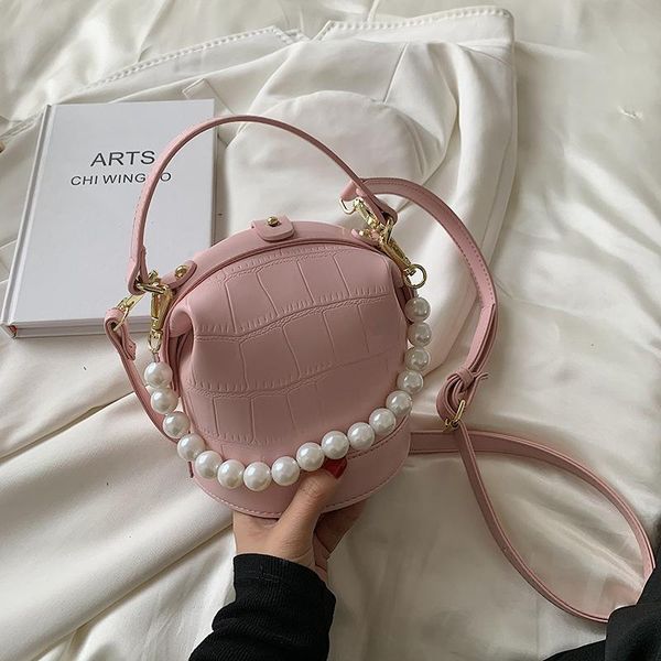 

evening bags textured stone pattern ladies bag 2021 niche design fashion one-shoulder messenger pearl portable bucket