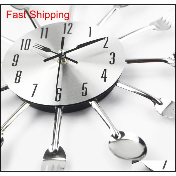 

2017 new modern kitchen wall clock sliver cutlery clocks spoon fork creative wall stickers mechanism de jllvhl powerstore2012