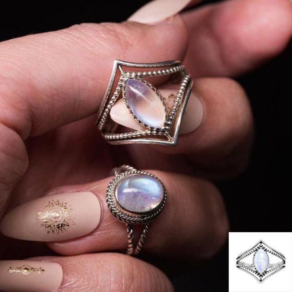 

wedding rings 2021 modern fashion women ring retro charm women's engagement luminous stone horse eye gem gift, Slivery;golden