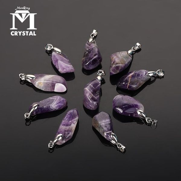 

decorative objects & figurines 10pcs natural irregular crystal amethyst pendant purple quartz stone healing gemstone divination spiritual me